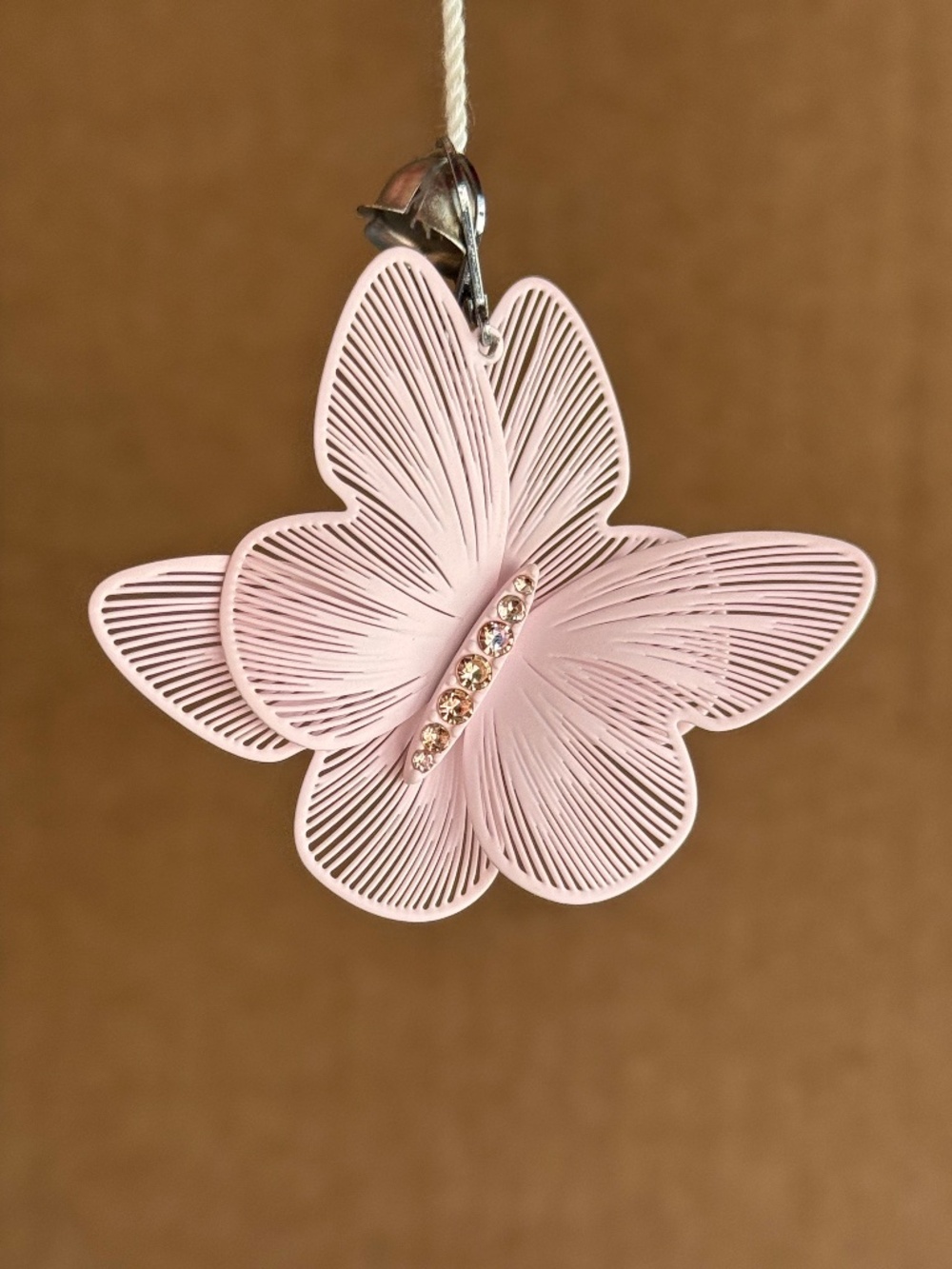 Butterfly Drop Earring Soft Pink Color - Picture 7 of 16